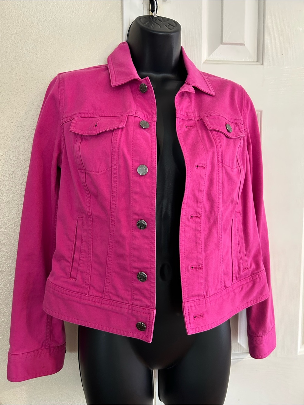 Talbots Vibrant Pink Denim Jacket - Women's Jean Coat